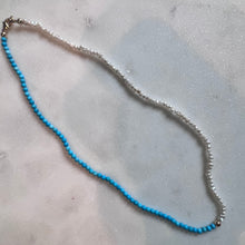 Load image into Gallery viewer, Tiny Turquoise and Tiny Pearls Necklace
